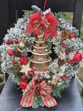 ?✨Türkranz festlich klassisch rot Tanne Deko Weihnachten Advent Lichterkette