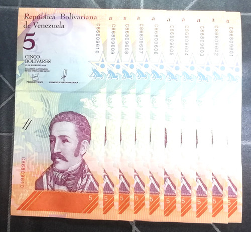 Banknoten venezuela x 5 - banknoten, venezuela,