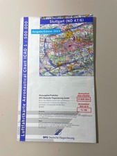 ICAO Karte 2023 Stuttgart, Motorflug, Papier, gefalzt, 1:500.000