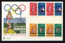 BRD ZD 8-er Block Olympia 1972 ex MHB 17, 2 x SZ 1b & 2b auf FDC "Kiel" #l891