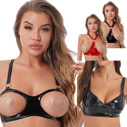 Damen sexy lackleder bh - sexy,