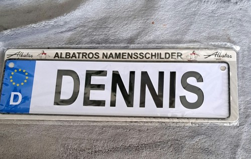 Namensschild dennis 5x6 5cm - namensschild, 25,5x6,5cm