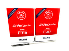 VAUEN Dr. Perl Pfeife Filter 2 x 100 9mm Filter Junior 200 Stück + Pfeifenbürste