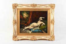 Q40X20- Gemälde orientalisches Interieur mit Odaliske 19.Jh