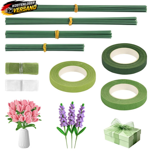 Blumendraht set mit bändern - set,