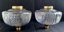 antike 2X Petroleumtank Bassin Bleikristallglas Ersatzglas Petroleumlampe Selten