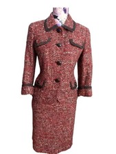 TALBOTS  Tweed Kostüm Blazer und Rock Gr. 38 braun-rot  Zweiteiler