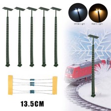 5X Modell Bahnleuchten Gittermastleuchte Spur H0 1:87 LED Licht Layout Lampen