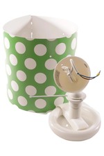 Deckenleuchte Retro Grün Punkte Kunststoff Lampenschirm Kinderzimmer