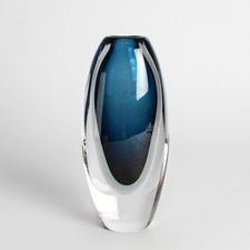 Schwedische Glas Vase Kosta Vicke Lindstrand Sweden 1950-60 Blau Skandinavien