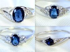 RING Auswahl 4 Variante 925 STERLING SILBER Edelstein SAPHIR cz. blau facettiert