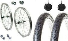 Paar Fahrrad Kompletträder 28x1,75 1V Felge + Reifen + Kammer + Muttern und Klappe
