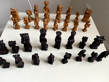 Schöne alte Schachfiguren orientalisch chinesisch Holz vollständig