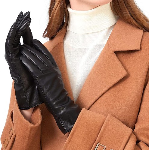 Damen leder handschuhe mit - leder,
