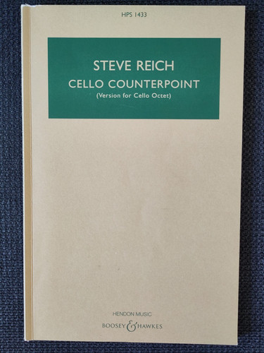 Noten steve reich - steve, cello