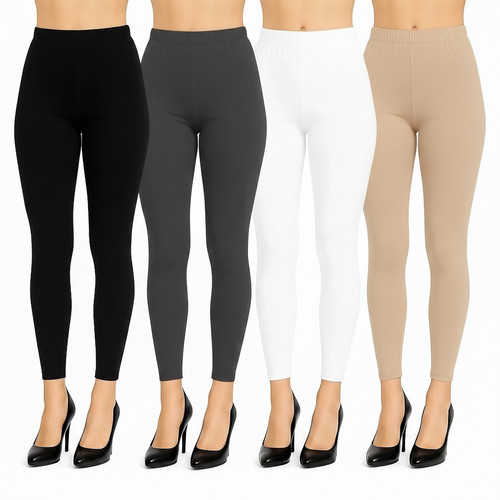 Leggings baumwolle uni volle - leggings,