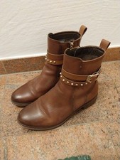 Tamaris Damen Stiefelette Boots Braun Gr. 38 Perlen Detail Leder