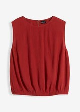 Crinkle-Top Gr. 44 Karminrot Damentop Shirt Hemd Bluse Tunika Oberteil Neu