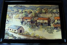 Heinz Friedrich Kirchner 1926-2000, "Der alte Hafen von Mainz",Aquarell dat 1956