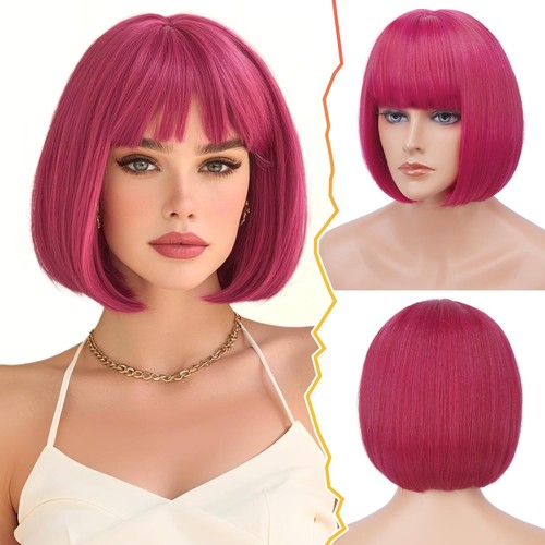 Bob perücke rosa 30cm - bob,