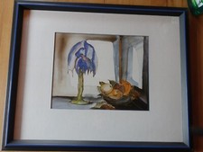 Stilleben Tiffany Lampe  Ritter-Scherer mit Goldfolie hochwertig gerahmt 