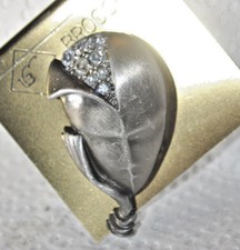 Brosche  Modeschmuck -  Kopf silberfarbig mit Strass  * 87 *