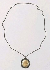 K-B 800 Silber Edelweiß Medaillon Anhänger + Kette Halskette 835 Folklore antik