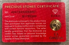 OMEGA - Precious Stones Certificate - 42413332053001 - De Ville Prestige
