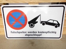 XXL Blechschild 85 X 51 cm Falschparker ... Warnschild Deko Schild VINTAGE