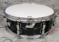 Ludwig Acrolite Black Galaxy Snare 14"x5" Vintage 80s B/W Badge  Made in USA