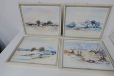 4 Bilder mit Rahmen Druck  - Aquarell - Italien  - 36 x 30 cm,