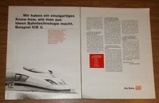 Seltene Werbung DEUTSCHE BAHN - ICE 3 - Einzigartiges Know-How 2001