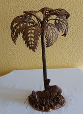 Deko - Palme mit Kamel und Treiber, Metall, Vintage