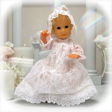 Puppe Taufkleid & Haube passt