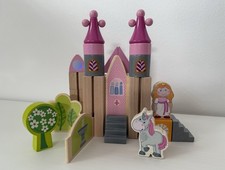 HABA Spiel-Bausteine Märchen Schloss ?  Prinzessin & Einhorn ? Holz Bauklötze
