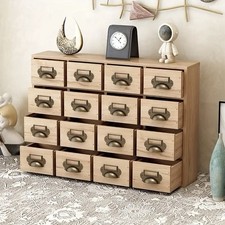 16 Schubladen Vintage Apothekerschrank Holz Schublade Box Aufbewahrung Natur  