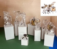 1/12 1/8 1/6 Scale Miniatur Drumset Drumkit für Puppen Dolls Dollhaus Schlagzeug