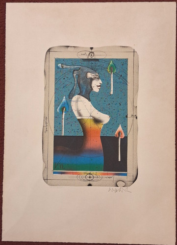 Kleine farblithographie von - farblithographie,