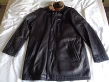 Pierre Cardin Herren Lammnappa Ledermantel schwarz, Gr. 56