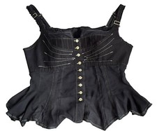 Sehr seltenes schwarzes glamourös schickes Bustier Marithé und François Girbaud
