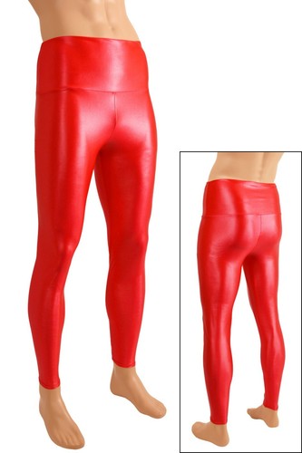 Herren wetlook leggings - herren, high
