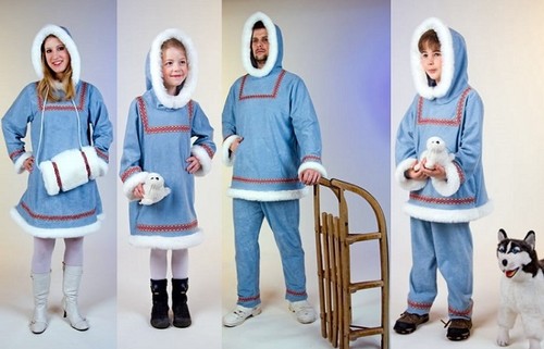 Kostüm eskimo familie inuit - kostüm, eskimo-familie