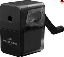 FABER-CASTELL 180984 - Anspitzer mit Kurbel, schwarz, Spitzmaschine mit