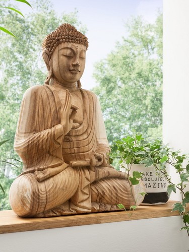 Dekofigur buddha massivholz - buddha,