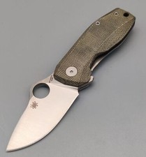 Spyderco Messer Spyderco SpyNano Flash Batch Ti Green Micarta Framelock Folder