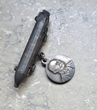 Antique Zeppelin Pin Badge with Ferdinand von Zeppelin Portrait Medal – c.1910s