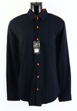 Hemd Gr. XL Schwarz/Orange Herren Langarmhemd RPW