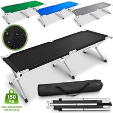 TRESKO® Feldbett 190 - 210 cm + Tasche Campingbett XL Liege Gästebett Klappbett
