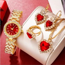 Damen-Uhr-Schmuck-Set 5Tlg