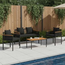 4tlg Gartenmöbel Set Rattan